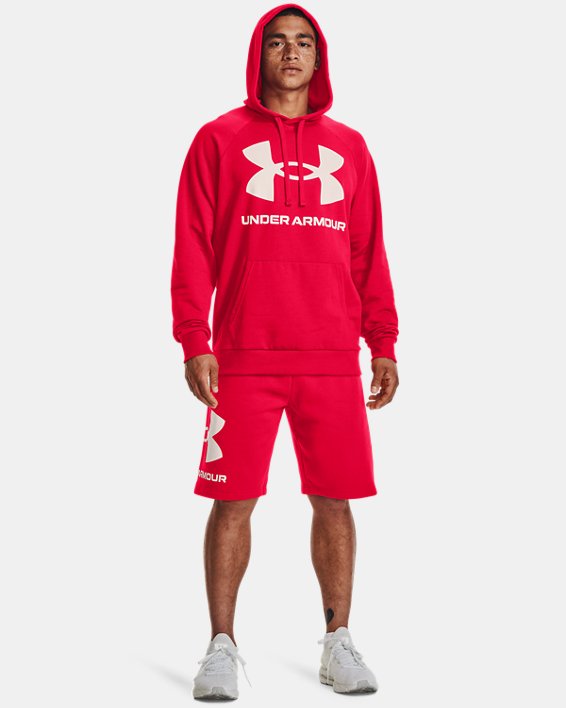 Men's UA Rival Fleece Big Logo Shorts, Red, pdpMainDesktop image number 2